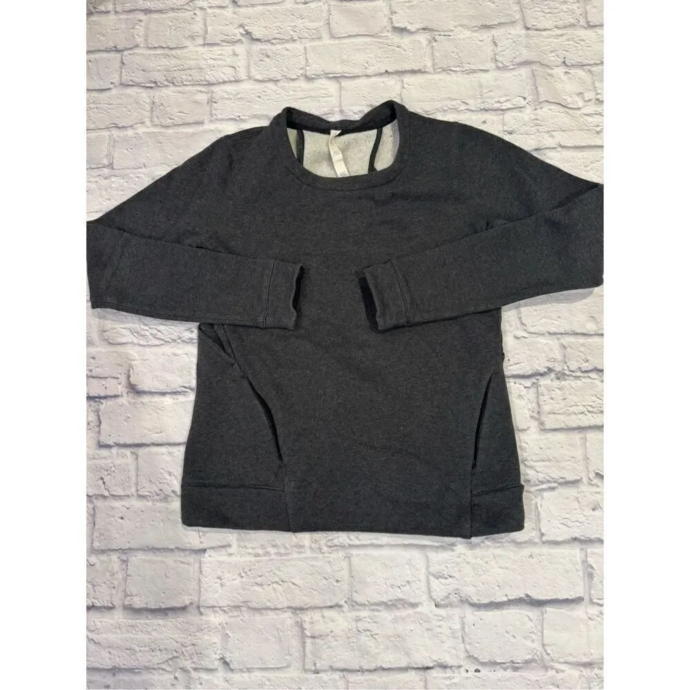 Lululemon &go Endeavor Long Sleeve Sweatshirt in Heathered Black Size 6